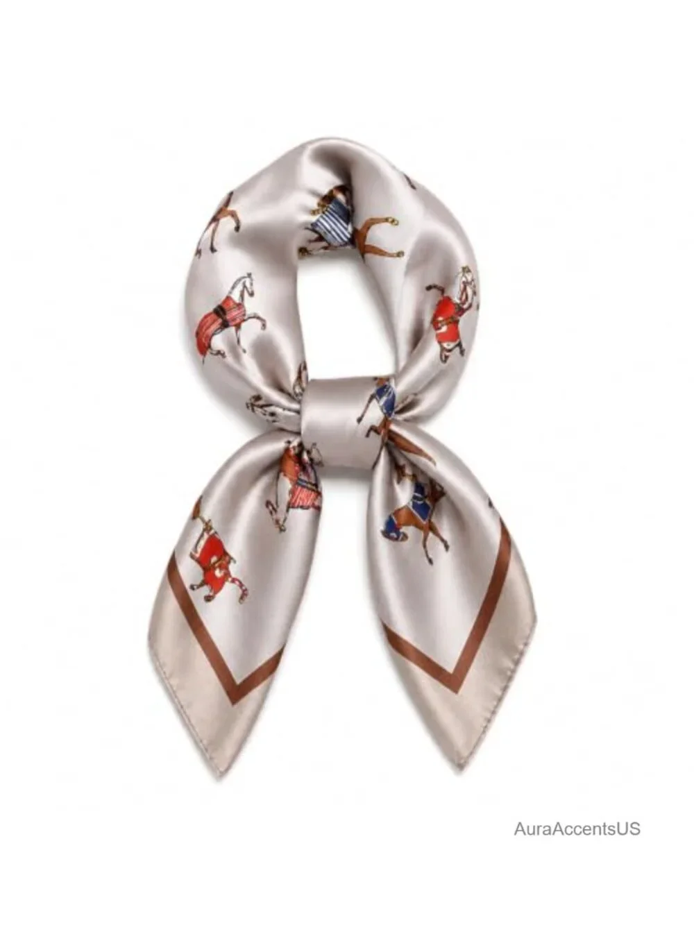 Silky Floral Print Square Scarf Lightweight Hair Wrap